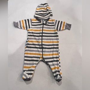 Gerber new born baby striped footed onesie with hat. So cute!!